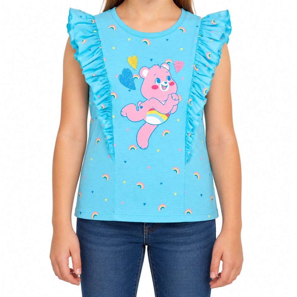 🔥 5 for $30 🔥 Care Bears™ Girls’ Ruffle Sleeve Graphic T-Shirt | Size 7/8